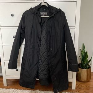 Eddie Bauer Black Insulated Girl on the Go Trench Coat